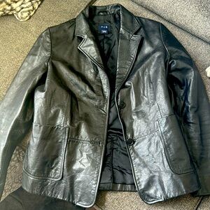 Gap black leather jacket. Size 10. Great condition.